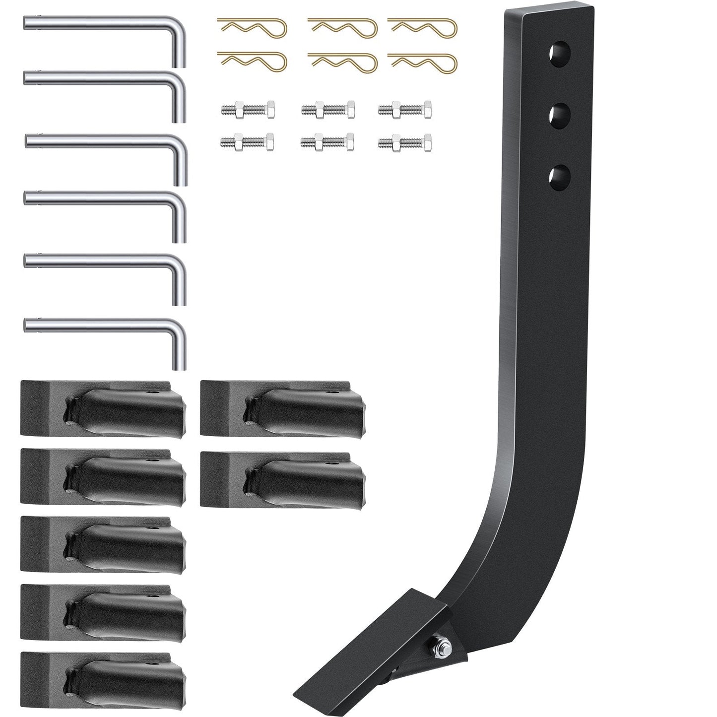 Adjustable Scarifier Shank Set, 6pcs, 0.4m, with Removable Teeth for Digging/Plowing