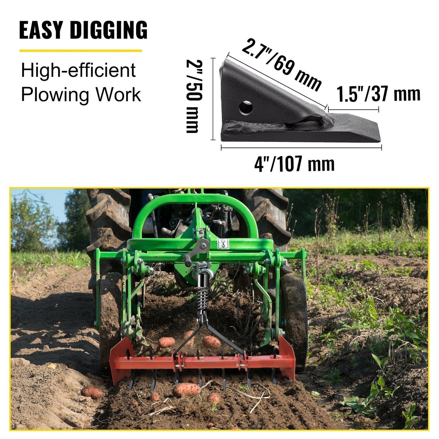 Adjustable Scarifier Shank Set, 6pcs, 0.4m, with Removable Teeth for Digging/Plowing