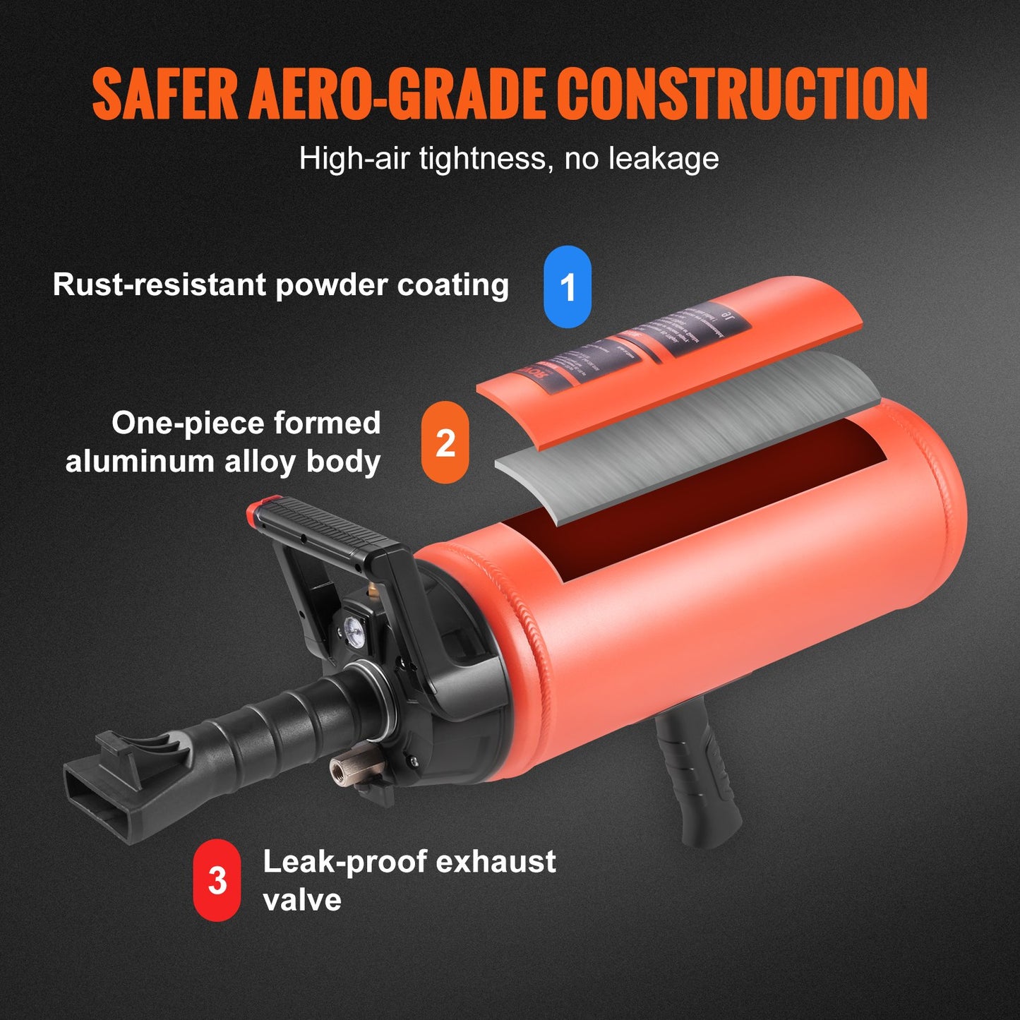VEVOR Tire Bead Seater, 2.4 Gal/9 L Air Tire Bead Blaster, 150 PSI Handheld Bead