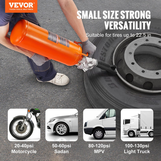 VEVOR Tire Bead Seater, 2.1 Gal/8 L Air Tire Bead Blaster, 120 PSI Handheld Bead