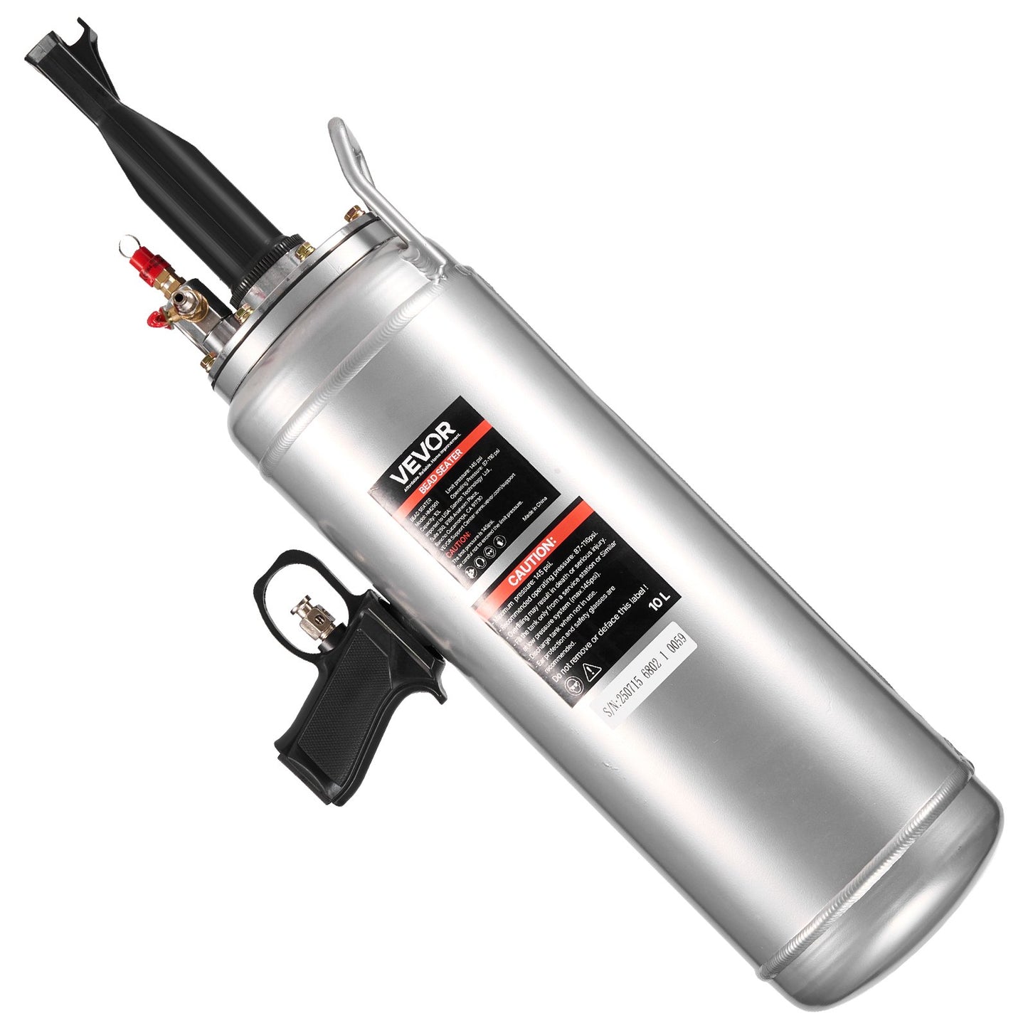 Portable Tire Bead Seater, 2.6 Gal/10 L Air Bead Blaster, Handheld Tire Inflator Tool, 87-116 PSI Operating Pressure, Trigger Seating Inflator for Car, Compact SUV, Light Truck, E-Bike, RV, ATV