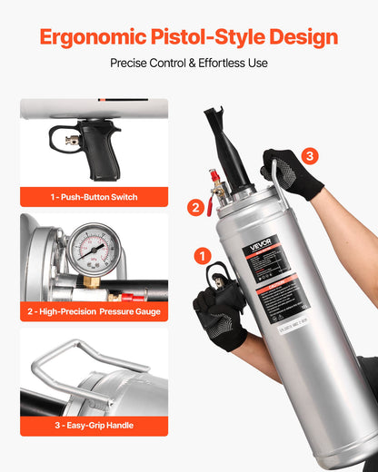 Portable Tire Bead Seater, 3.2 Gal / 12 L Air Bead Blaster, Handheld Tire Inflator Tool, 87-116 PSI Operating Pressure, Trigger Seating Inflator for Car, Compact SUV, Light Truck, E-Bike, RV, ATV