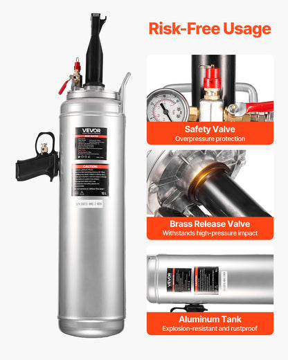 Portable Tire Bead Seater, 3.2 Gal / 12 L Air Bead Blaster, Handheld Tire Inflator Tool, 87-116 PSI Operating Pressure, Trigger Seating Inflator for Car, Compact SUV, Light Truck, E-Bike, RV, ATV