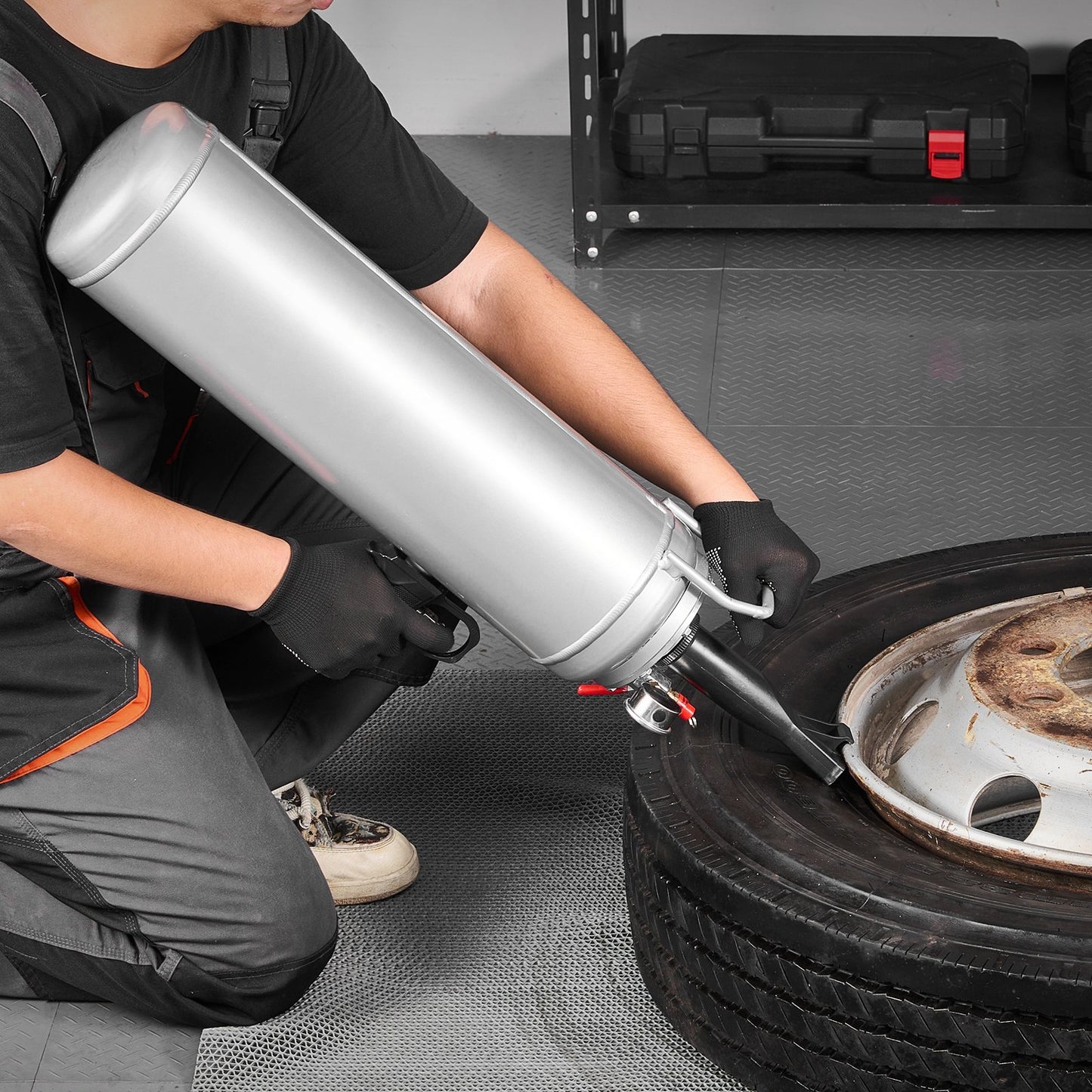 Portable Tire Bead Seater, 3.2 Gal / 12 L Air Bead Blaster, Handheld Tire Inflator Tool, 87-116 PSI Operating Pressure, Trigger Seating Inflator for Car, Compact SUV, Light Truck, E-Bike, RV, ATV