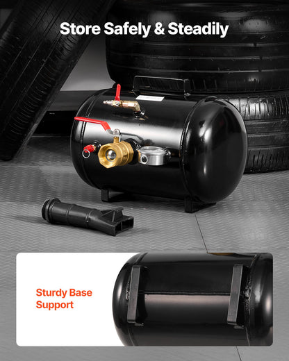 Air Tire Bead Seater, 5 Gal / 18.9 L, Heavy Duty Tire Bead Blaster Tool, 87-116 PSI Operating Pressure, Air Trigger Seating Inflator for Pickup, Truck, ATV, Jeep, Van, Lawn Tractor, RV, Black
