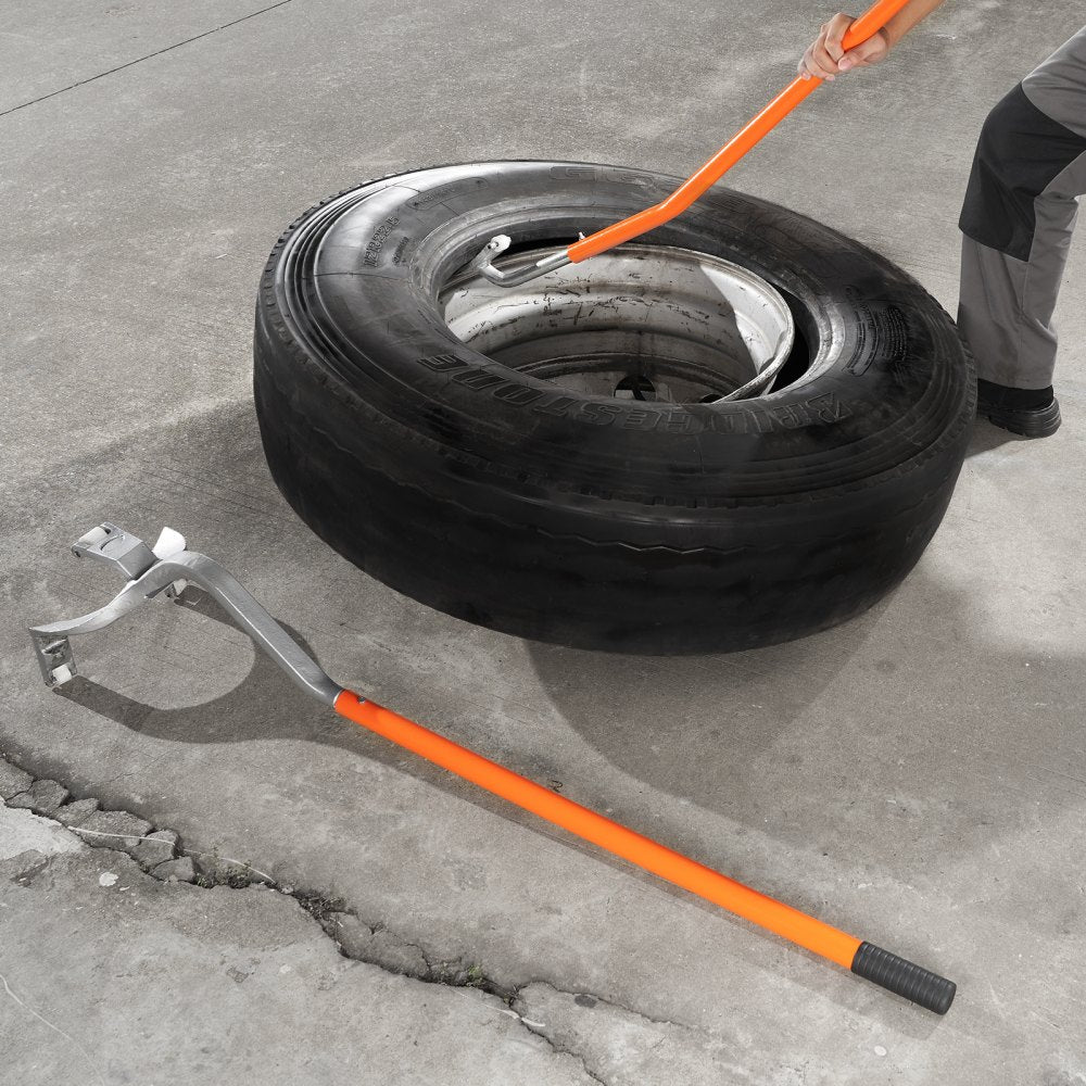VEVOR Tire Mount Demount Tool, 571-622 mm Manual Steel Tire Changer Mount Demount Removal Tool, with Extra Bead Keeper, Tubeless Truck Bead Breaker, 3 PCS Tire Changing Tools, Orange