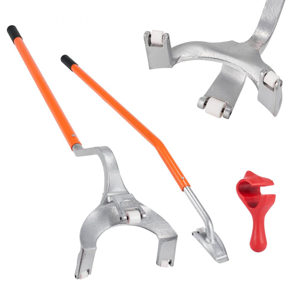 VEVOR Tire Mount Demount Tool, 571-622 mm Manual Steel Tire Changer Mount Demount Removal Tool, with Extra Bead Keeper, Tubeless Truck Bead Breaker, 3 PCS Tire Changing Tools, Orange