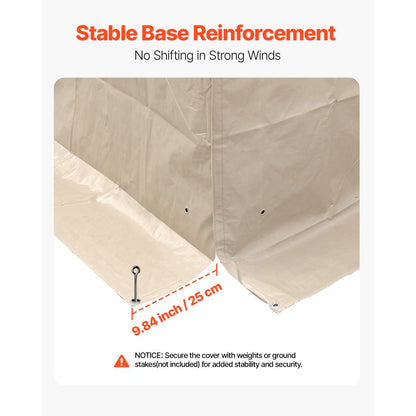 Winter Gazebo Cover Fits 3.05 x 3.05 m Hardtop Gazebos, All-Weather Double-Tiered Gazebo Cover with Sidewalls & Windows, High-Density PE Enclosed Storage Shelter Covers, Gazebos not Included