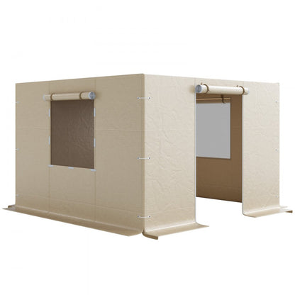 4-Panel Winter Gazebo Cover Sidewalls Fits 2.9x2.9 m Gazebos Mesh Windows