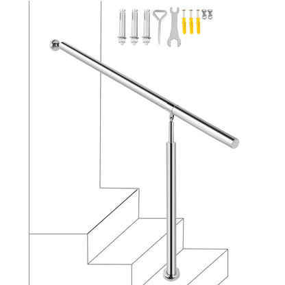VEVOR Step Handrail Stainless Steel Stair Railing for In-and Outdoor Use Metal Hand