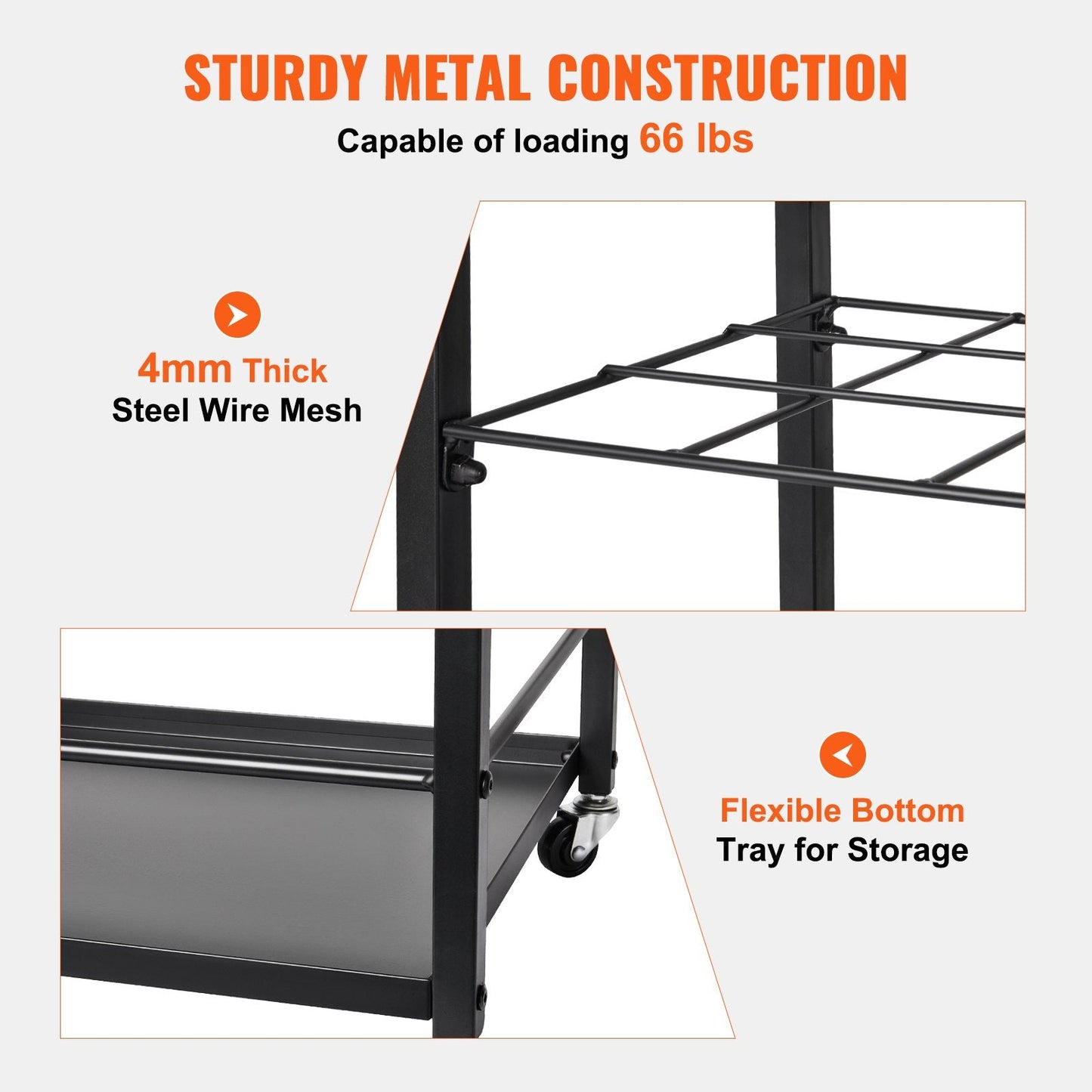 Mobile Architectural Blueprint Rack with 12 Slots and Universal Casters, Black