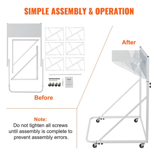 Mobile Blueprint Storage Rack with 12 Pivot Brackets, 109 kg Capacity
