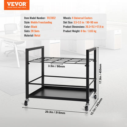 VEVOR Blueprint Storage Rack 20 Slots Mobile Roll File Holder for Architectural