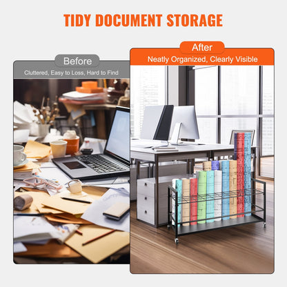 Mobile Architectural Blueprint Roll File Holder, 50 Slots, Metal, 6.6 kg, Black