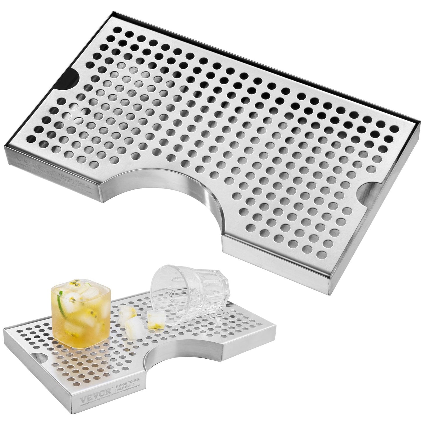 Stainless Steel Beer Drip Tray with Non-Slip Pads - Easy Clean, Quick Drainage