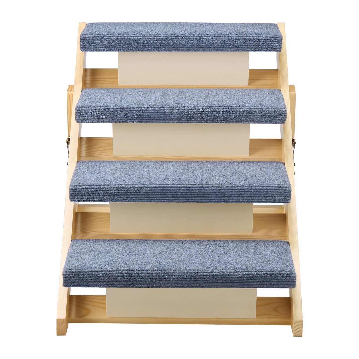 Wood Pet Stairs, 4-Step Dog Stairs for Beds, Sofa & Cars, 68 kg Load Capacity, Floded Flat Design, Stable & Sturdy Cat & Dog Step Ladder for Small Medium Large Older Pet Puppy Essentials
