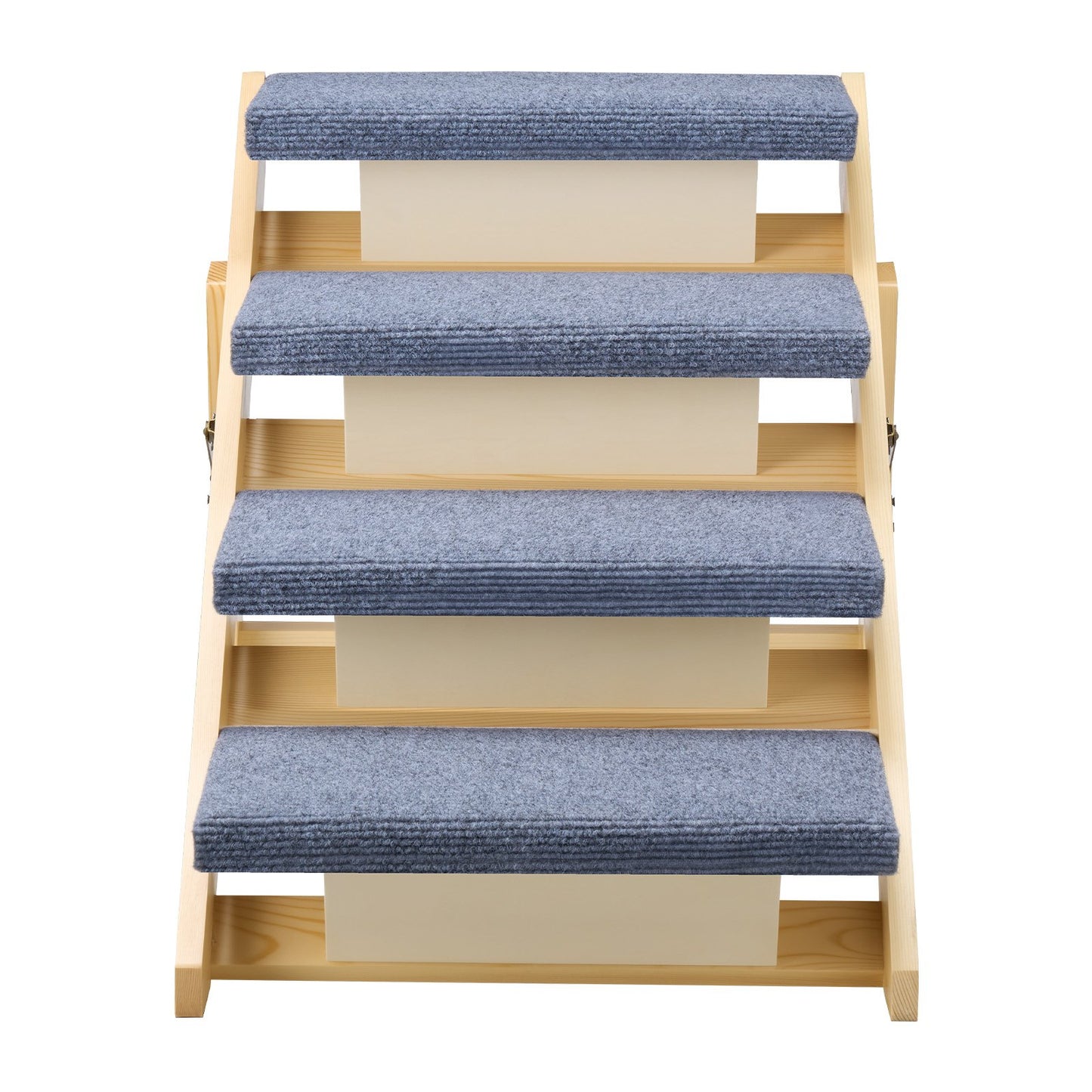 Wood Pet Stairs, 4-Step Dog Stairs for Beds, Sofa & Cars, 68 kg Load Capacity, Floded Flat Design, Stable & Sturdy Cat & Dog Step Ladder for Small Medium Large Older Pet Puppy Essentials