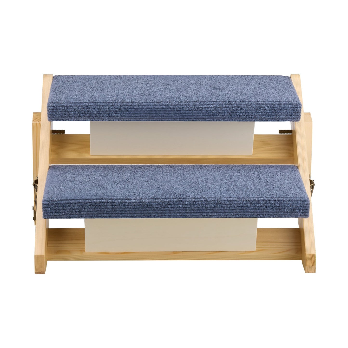 Wood Pet Stairs, 2-Step Dog Stairs for Beds, Sofa & Cars, 50 kg Load Capacity, Floded Flat Design, Stable & Sturdy Cat & Dog Step Ladder for Small Medium Large Older Pet Puppy Essentials