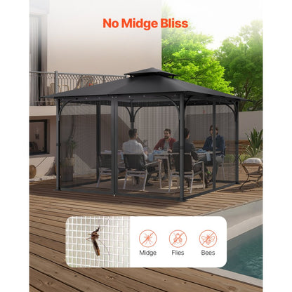 VEVOR Replacement Mesh Gazebo Netting Screen for 10x10x 6.5 ft Patio, Net Only