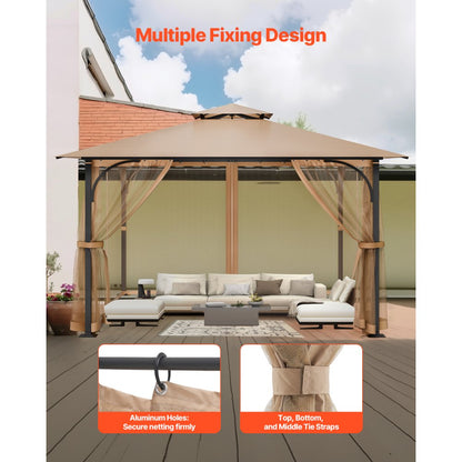 VEVOR Replacement Mesh Gazebo Netting Screen for 10x10x7 ft Patio, Net Only