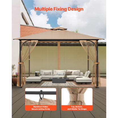 VEVOR Replacement Mesh Gazebo Netting Screen for 10x12x7.3 ft Patio, Net Only