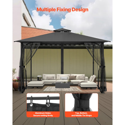 VEVOR Replacement Mesh Gazebo Netting Screen for 10x13x6.8 ft Patio, Net Only