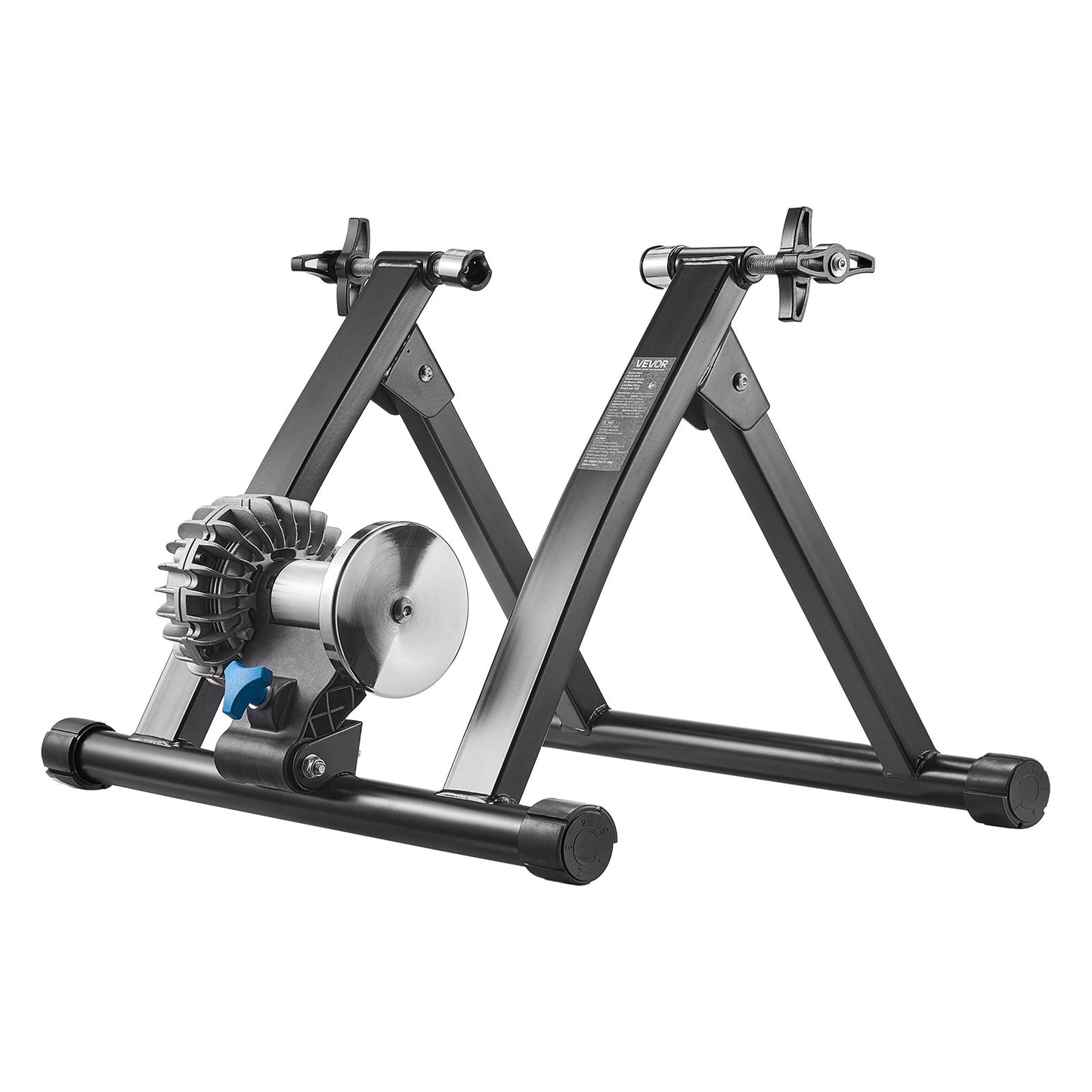 Bike Trainer, 660.4-736.6 mm & 700C Wheels, Foldable Fluid Bicycle Stationary Trainer Stand for Indoor Exercise Riding with Quick Release Skewer & Front Wheel Riser Block, Fits Road Bikes, Black