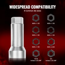 10-Piece Axle Spindle Thread Repair Kit, Metric & UNF Sizes, Black & Silver