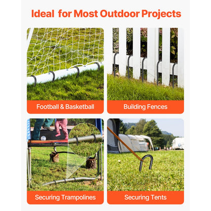 304.8 mm 16 Pack Rebar Stakes Heavy Duty J Hook Galvanized Ground Anchors