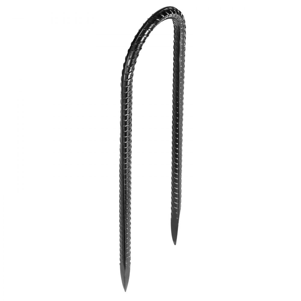 VEVOR 254 mm 12 Pack Rebar Stakes Heavy Duty U Shape Galvanized Ground Anchors