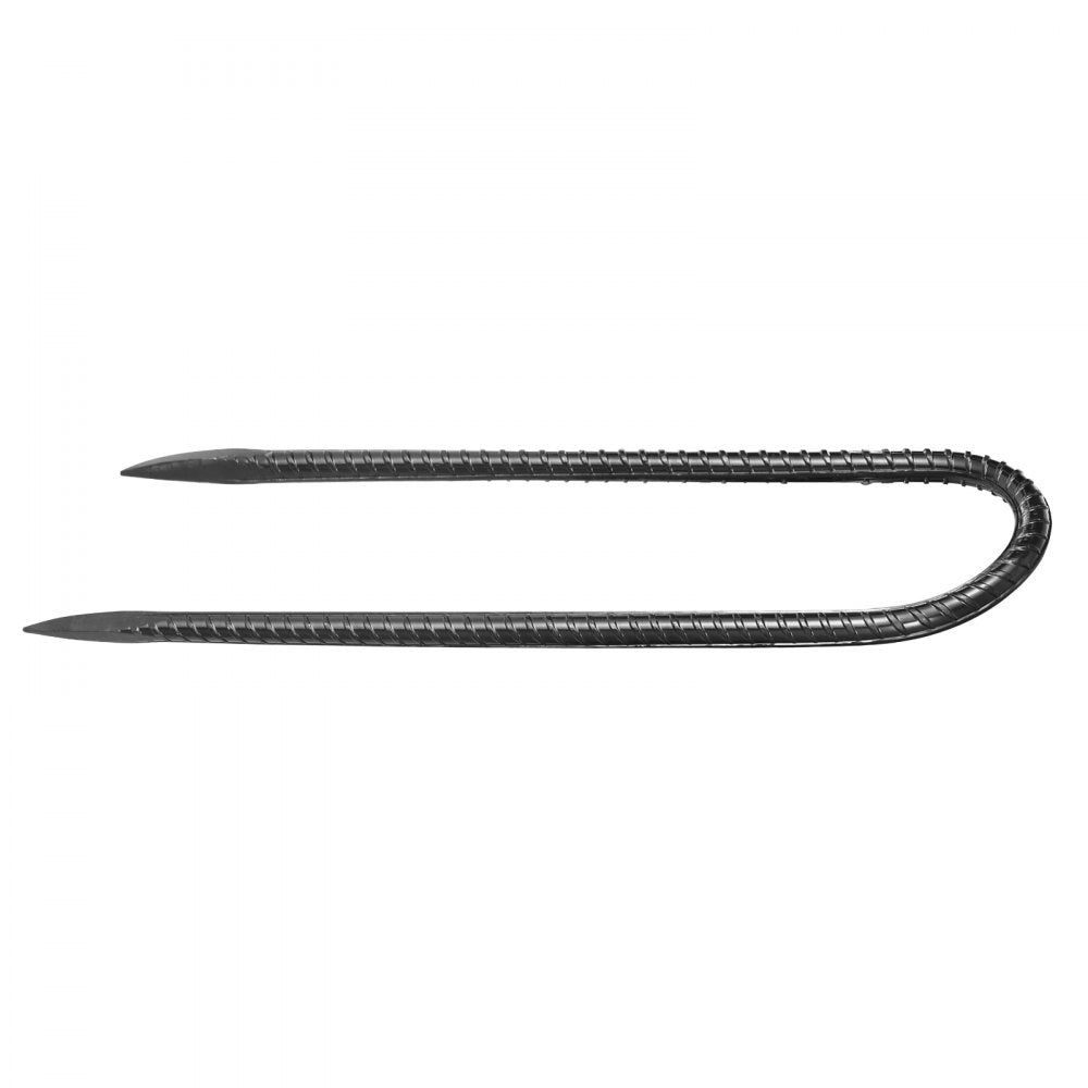 VEVOR 254 mm 12 Pack Rebar Stakes Heavy Duty U Shape Galvanized Ground Anchors