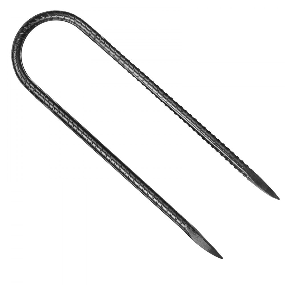 VEVOR 254 mm 12 Pack Rebar Stakes Heavy Duty U Shape Galvanized Ground Anchors