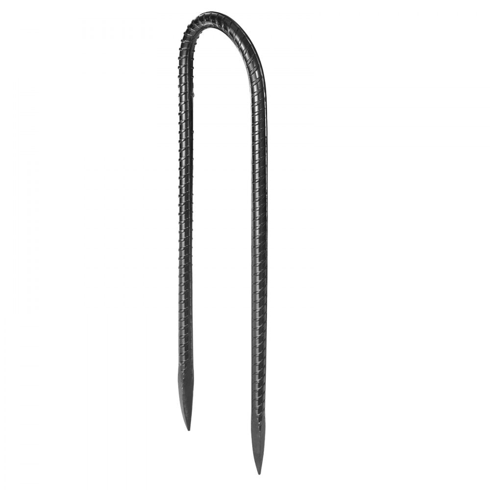 VEVOR 254 mm 12 Pack Rebar Stakes Heavy Duty U Shape Galvanized Ground Anchors