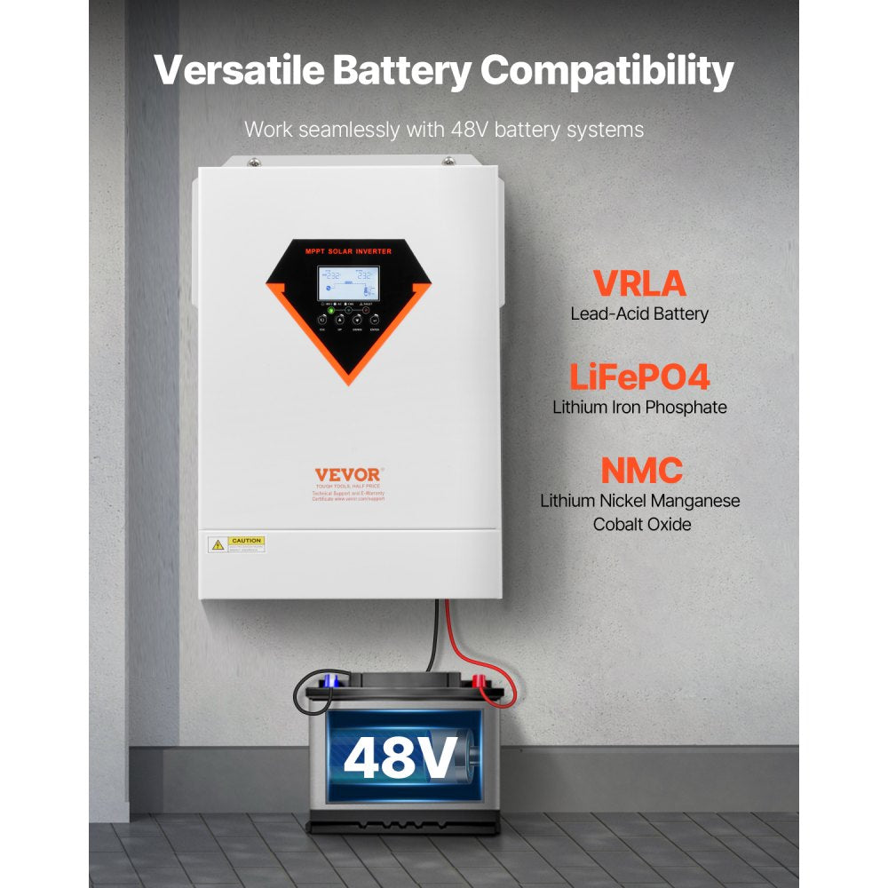 VEVOR Hybrid Solar Inverter Charger 6000W 220/230V Built-in 120A MPPT Controller