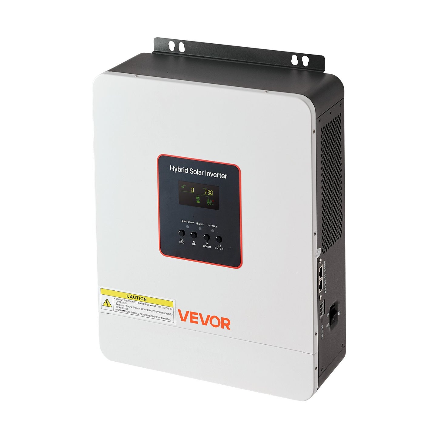 3000W Hybrid Solar Inverter, 24V DC to 230V AC, Pure Sine Wave Power Inverter Charger, Built-in 80A MPPT Solar Controller, Compatible with Lead Acid Lithium Battery, for Home, Camper, Off-Grid