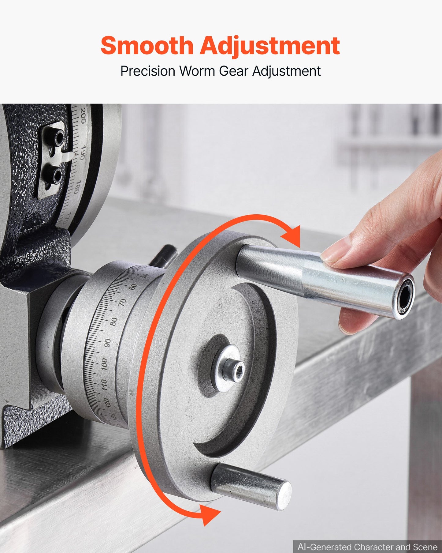 Horizontal Vertical Rotary Table 200 mm Precision Milling Rotary Table, with T-Slot & Graduated Scale, Worm Gear Adjustment, Cast Iron, Precision Indexing, for Milling Machines & Drill Presses