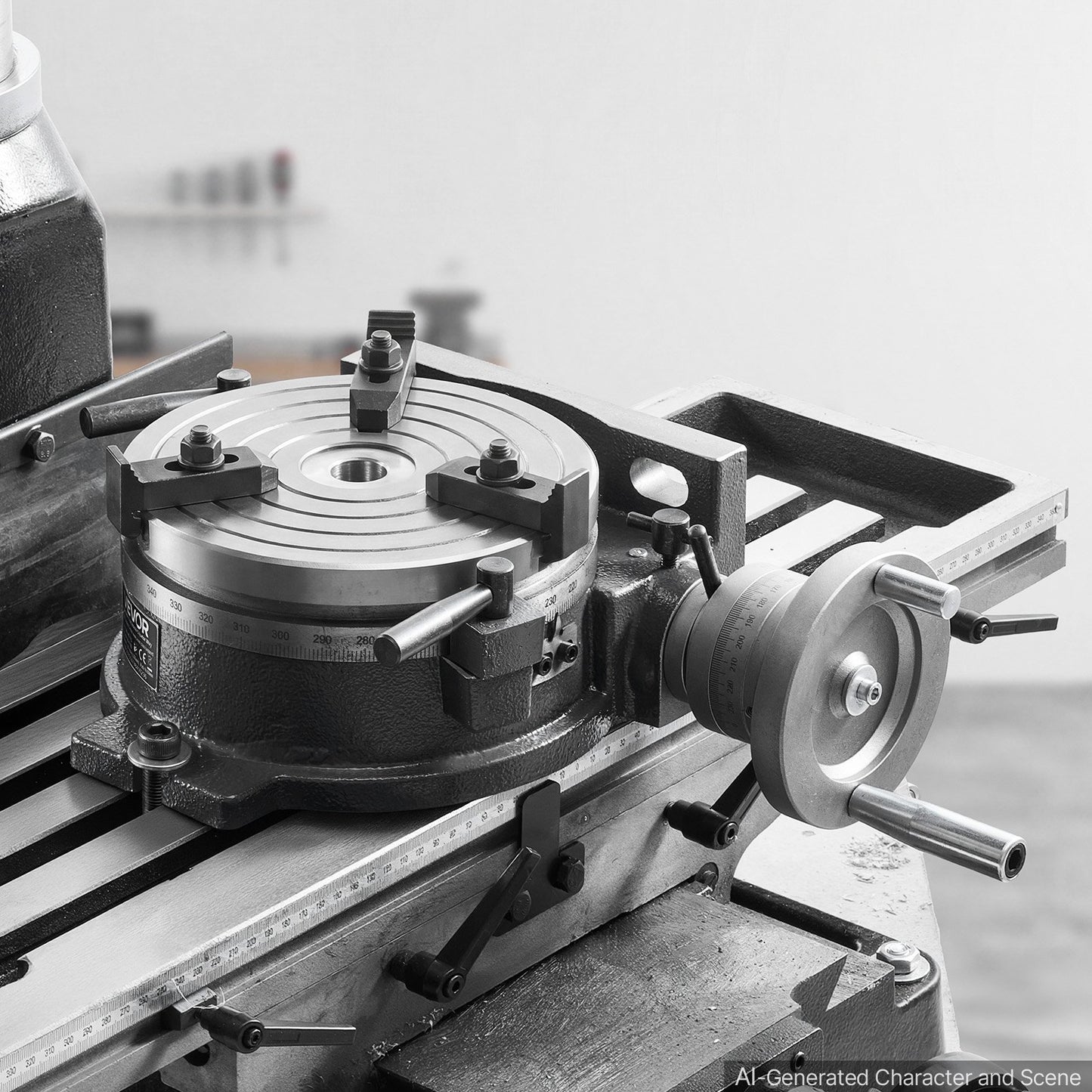 Horizontal Vertical Rotary Table 200 mm Precision Milling Rotary Table, with T-Slot & Graduated Scale, Worm Gear Adjustment, Cast Iron, Precision Indexing, for Milling Machines & Drill Presses