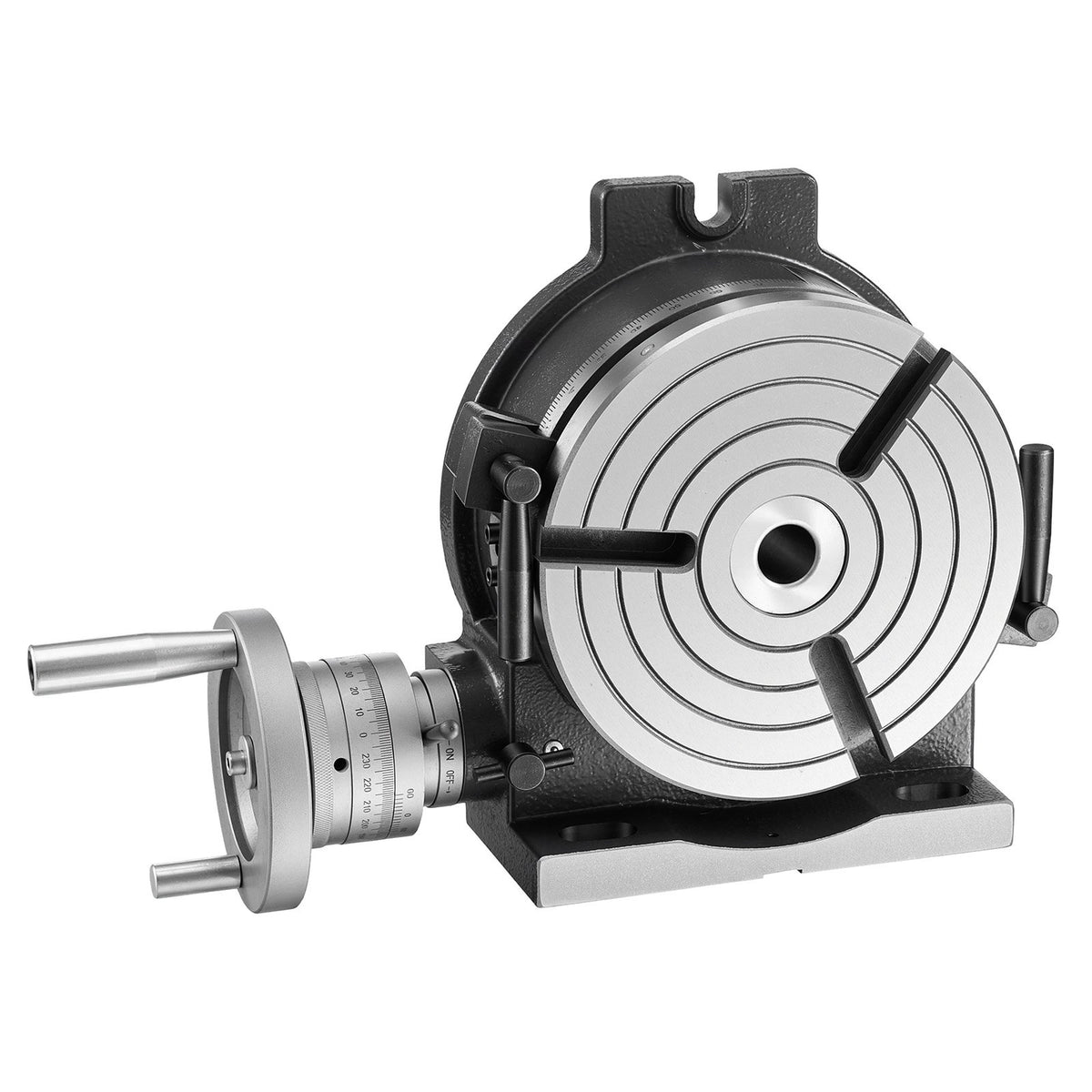Horizontal Vertical Rotary Table 200 mm Precision Milling Rotary Table, with T-Slot & Graduated Scale, Worm Gear Adjustment, Cast Iron, Precision Indexing, for Milling Machines & Drill Presses