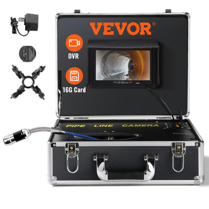 VEVOR Sewer Camera, 30 m 7" Screen Pipeline Inspection Camera with DVR Function,