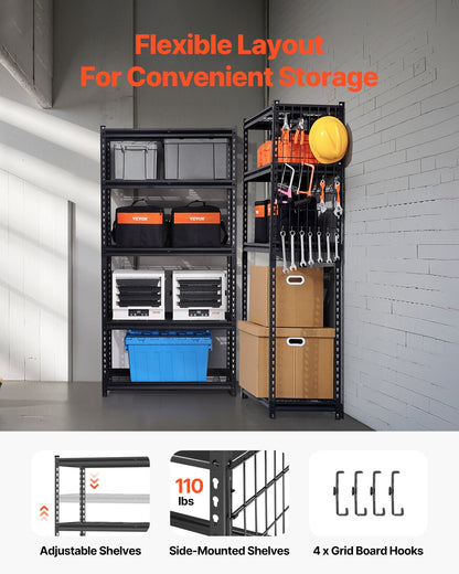 VEVOR Storage Shelves 5 Tier Adjustable Heavy Duty Garage Shelving Unit 907 kg