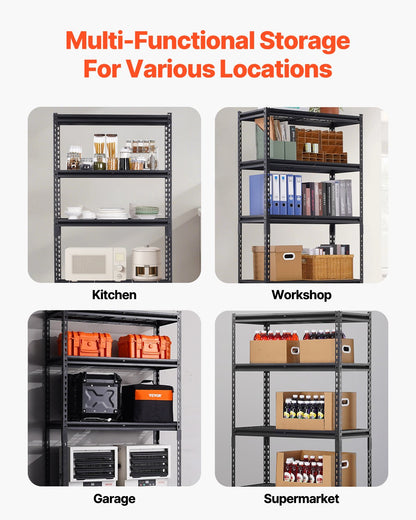 VEVOR Storage Shelves 5 Tier Adjustable Heavy Duty Garage Shelving Unit 907 kg