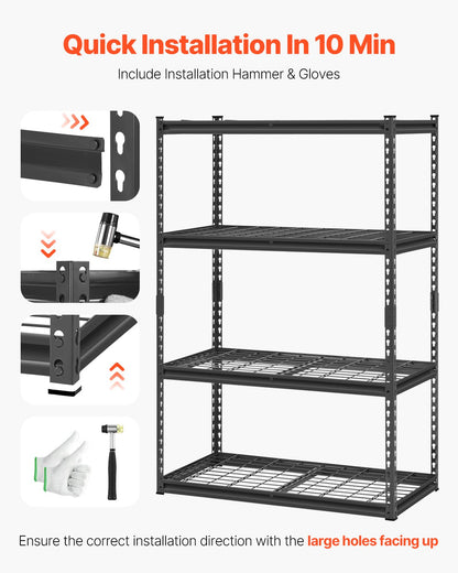 VEVOR Storage Shelves 4 Tier Adjustable Heavy Duty Garage Shelving Unit 1089 kg