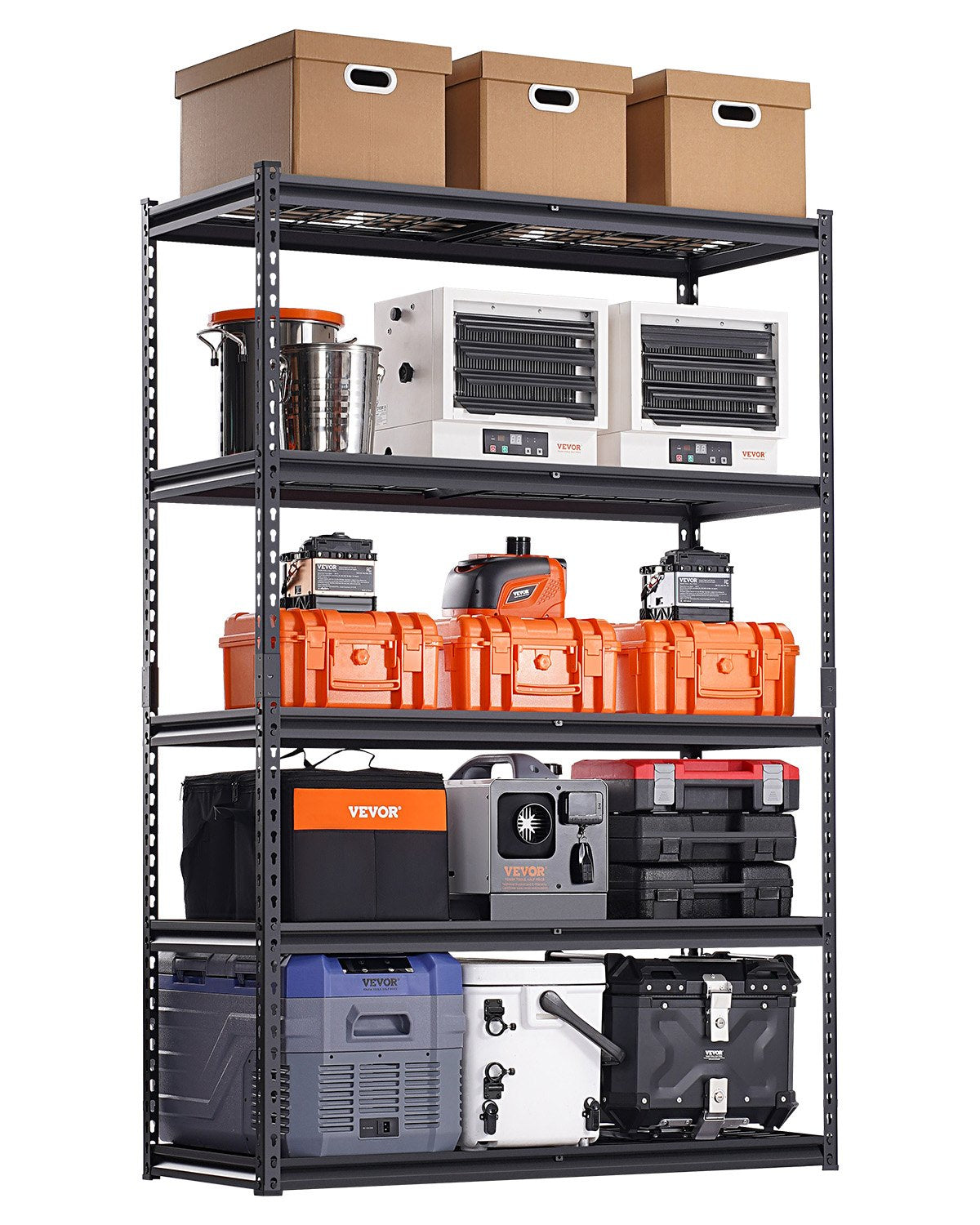Powder-coated metal finish helps protect the storage rack from scratches, corrosion, and everyday wear
