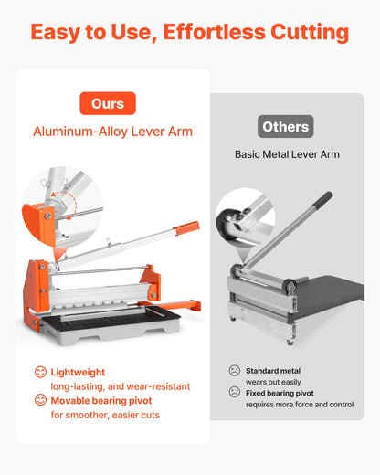 304.8mm Vinyl Floor Cutter, 16mm Thick Laminate Flooring Cutter with Upgraded Labor-Saving Aluminum-Alloy Lever, Telescoping Support Plate, Cuts Engineered Wood, LVT, VCT, SPC, LVP, WPC