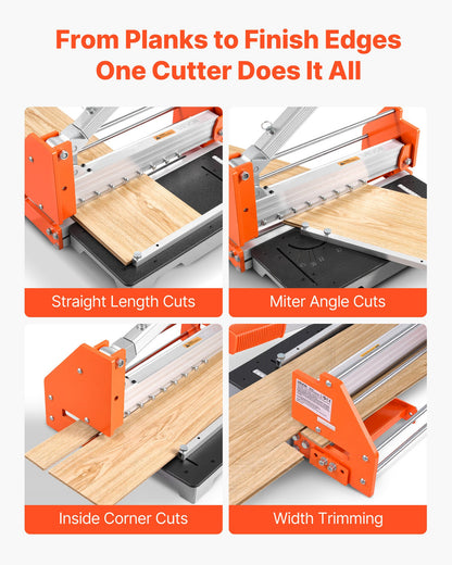 304.8mm Vinyl Floor Cutter, 16mm Thick Laminate Flooring Cutter with Upgraded Labor-Saving Aluminum-Alloy Lever, Telescoping Support Plate, Cuts Engineered Wood, LVT, VCT, SPC, LVP, WPC