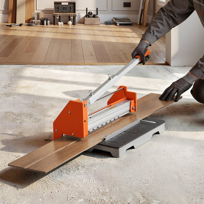 304.8mm Vinyl Floor Cutter, 16mm Thick Laminate Flooring Cutter with Upgraded Labor-Saving Aluminum-Alloy Lever, Telescoping Support Plate, Cuts Engineered Wood, LVT, VCT, SPC, LVP, WPC