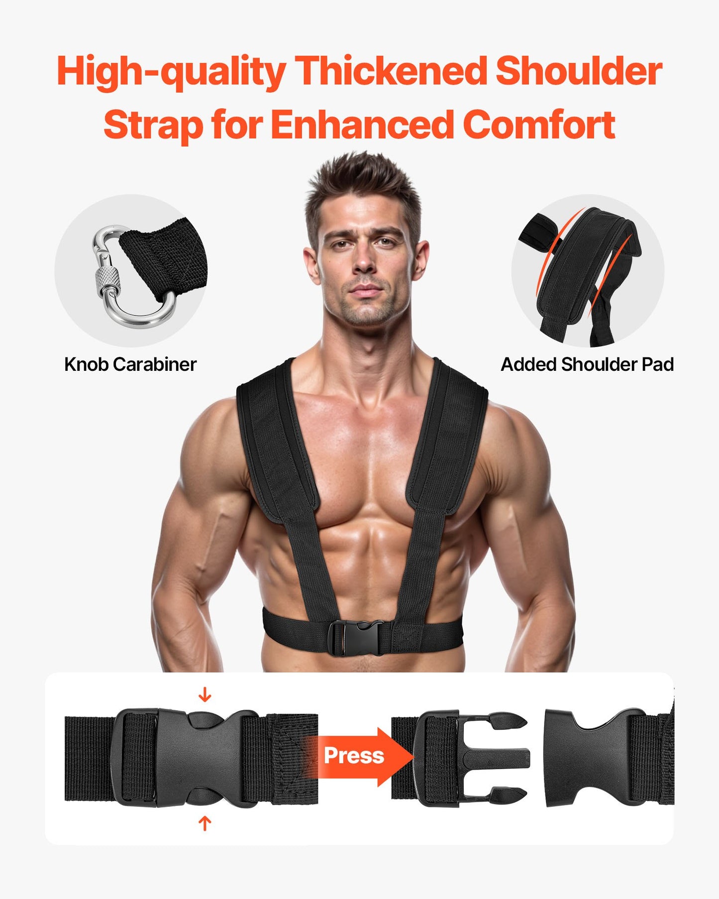 Weight Sled, Steel Power Sled, Fitness Strength Training Sleds for Athletic Exercise Speed Improvement, Workout Fitness Equipment with Handle, Compatible with 25/51 mm Weight Plates, Orange