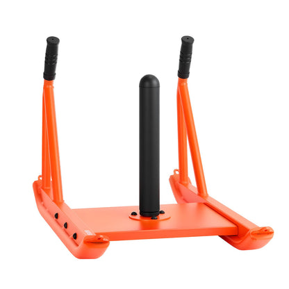 Weight Sled, Steel Power Sled, Fitness Strength Training Sleds for Athletic Exercise Speed Improvement, Workout Fitness Equipment with Handle, Compatible with 25/51 mm Weight Plates, Orange