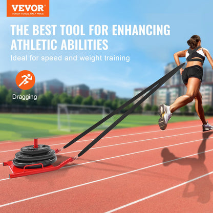 VEVOR Weight Training Pull Sled, Fitness Strength Speed Training Sled, Steel Power