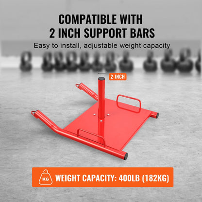 Steel Power Fitness Sled for Strength & Speed Training, 182 kg Capacity, Red